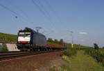 CFL Cargo 185 554-3 mit einem Stalhzug in Erbach (Rheingau) am 03.09.2011