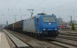 185 524-6 der ITL zieht einem Leerkokszug am 05.04.2012 durch Kaiserslautern