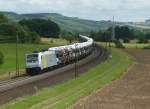 185 681-4 der PCT ist mit einem ARS Altmann Autozug am 31.07.2012 in Wernfeld