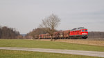 232 609-8 brachte am 26.02.2016 die F-Wagen Garnitur für den Kieszugpendel Roßberg-Kressbronn nach Friedrichshafen.