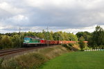 V300 002 und V100 UWE Adam mit leerem Sandzug von Schmirchau nach Augsburg, Aufgenommen bei Oberjößnitz am 4.10.2016 