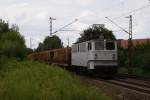 Holzroller DP53 mit einem Holzzug in Hannover Limmer am 30.07.2010