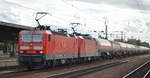 DeltaRail GmbH, Frankfurt (Oder) mit der angemieteten Doppeltraktion  143 055-2  (NVR-Nummer   91 80 6143 055-2 D-DB ) +  143 963-7  ( NVR-Nummer   91 80 6143 963-7 D-DB ) mit Ganzzug