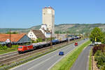 185 587 RHC mit einem Kesselwagenzug bei Karlstadt Richtung Würzburg, 07.05.2020