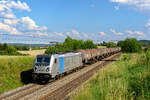 187 341 Railpool mit einem Kesselzug bei Parsberg Richtung Nürnberg, 20.07.2020