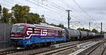 Leipziger Eisenbahnverkehrsgesellschaft mbH, Leipzig [D] mit der Vectron Dual Lok  248 022  [NVR-Nummer: 90 80 2248 022-6 D-NRAIL] und einem Kesselwagenzug (leer) Richtung Stendell am 07.10.24