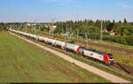 159 235-1 (Stadler Eurodual) kesselt unterhalb der Osttangente in Halle (Saale) Richtung Zugbildungsanlage (ZBA) und weiter zum Firmensitz am Kraftwerk Schkopau (Buna-Werke).