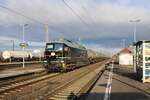 EBS 232 592-6 mit Kesselwagen Richtung Naumburg (S), am 23.12.2024 in Großkorbetha. 