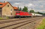 MEG 602 + 704 mit dem DGS 99646 von Rdersdorf nach Regensburg Ost, am 21.06.2012 in Erfurt Bischleben.