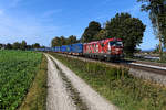 Vor der TXL-Leistung DGS 43949 von Wanne-Eickel nach Wien Freudenau Hafen werden zumeist ELL Vectrons eingesetzt, gerne diejenigen mit der Seitenwerbung  We love to connect . Am 01. Oktober 2020 gab es mit der  OFFROAD  193 555 eine erfreuliche Abwechslung, die ihr Haupteinsatzgebiet im Italienverkehr hat und somit eher selten auf der Donau-Achse zu beobachten ist. Bei Langenisarhofen konnte ich die gelungene Werbelok mit dem zumeist mit Aufliegern der Spedition LKW Walter beladenen KLV aufnehmen.