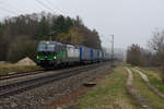 193 830 mit einem LKW-Walter KLV-Zug bei Postbauer-Heng Richtung Nürnberg, 27.02.2020