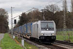 Rpool 185 677-2 auf der Hamm-Osterfelder Strecke am BÜ km 66,7 Kerstheiderstr. 13.4.2023