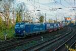 ELL 193 764  Frachtbahn  mit KLV-ROUTIER in Wuppertal, November 2024.