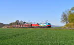 DB 185 365  Günni Güterzug  + DB 185 208 mit einem leeren Kohlezug nach Hamburg-Waltershof Hansaport am 28.04.2021 bei Dahle