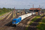 223 034 verlässt mit einem Containerzug Rangierbahnhof Bremen.