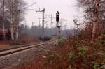 Einfahrtsignal von der Gterumgehungsbahn Rheydt nach Viersen-Helenabrunn von der Eisenbahnstrasse aufgenommen.