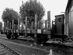 Der Rungenwagen mit Bremserhaus Cöln 28608 Mitte September 2018 im Eisenbahnmuseum Bochum.