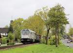 EHB CC 40 Maxima ist hier am 16.04.2024 um 08.50 Uhr mit einem schweren Schrottzug auf der Werkbahn in Hasbergen-Ohrbeck nach Georgsmarienhütte unterwegs.