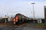 Kesselwagenzug beim Rangieren am 07.01.18 in Hanau Hafen.