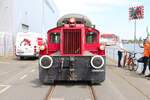 Historische Eisenbahn Frankfurt Köf 2 322 607-3 am 21.07.24 auf der Hafenbahn zum Osthafen Festiva