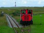 399 108-0 ist nach einer Mllzugzustellung wieder am Weg zum Bahnhof Wangerooge;060829