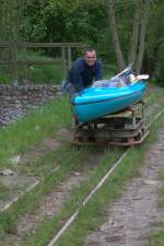 GDL - Streik, hier muss nun der Fotograf Lademeister, Zug-  und Lokführer zu gleich sein. Babke in Mecklenburg. 18.05.2015 13:59 Uhr.