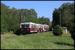 Der Personenzug aus Buckow ist hier am 10.9.2023 in Müncheberg angekommen.