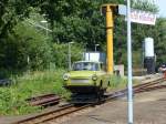 Ein Trabant auf Schienen - unterwegs anlässlich des 60-jährigen Bestehens der Cottbuser Parkeisenbahn. 7.6.2014