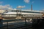 Transrapid 07  MAGLEVGUIDEWAYBÖGL  Max Bögl im Eisenbahnmuseum Bochum Dahlhausen, Oktober 2024.