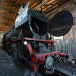 Die Dampflokomotive 41 018 stammt aus dem Jahr 1939 und ist heute noch voll betriebfähig. (Bahnpark Augsburg, Juni 2019) 