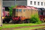 Botschafterloks im Teleblick: luxemburgisch-italienisch-slowenische Begegnung im Freigelnde des Bahnparks Augsburg.