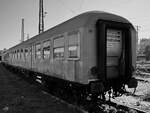 Ein n-Wagen oder umgangssprachlich Silberling war auf dem Gelände des Eisenbahnmuseums in Koblenz zu sehen.