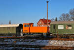 312 167-0 (102 167-4) überwintert beim Eisenbahnclub Aschersleben und wurde von der Wallstraße aus ins rechte Licht gerückt.