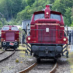 Die beiden  Gaststars  der diesjährigen Museumstage im Eisenbahnmuseum Bochum - 260 770-3 & V 65 001.