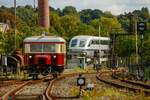 Wismarer Schienenbus T2  Schweineschnäuzchen  & Transrapid 07 im Eisenbahnmuseum Bochum Dahlhausen, September 2024.