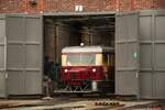 Wismarer Schienenbus T2 im Lokschuppen im Eisenbahnmuseum Bochum Dahlhausen, am 23.11.2024.