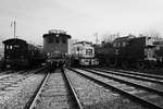 Lokparade vor der Drehscheibe Mitte April 2018 im Eisenbahnmuseum Bochum.