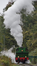 Die Dampflokomotive Anna N.6, eingesetzt für die Führerstandsmitfahrten im Eisenbahnmuseum Bochum-Dahlhausen. (September 2018)