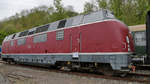 Die Diesellokomotive V 200 017  Roswitha  Anfang Mai 2017 im Eisenbahnmuseum Bochum.