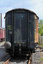 Der Gepäckwagen der Gattung Pw4 Pr16  Frankfurt 4038  wurde 1922 bei Linke-Hofmann-Busch (LHB) gebaut und war Mitte April 2024 auf dem Freigelände des Bochumer Eisenbahnmuseums anzutreffen.