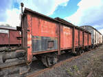 Mitte April 2024 war ein Klappdeckelwagen (K 25, Wuppertal 80 848) aus dem Jahr 1928 im Eisenbahnmuseum Bochum zu sehen.