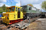 Mitte April 2024 hatte das Akkuschleppfahrzeug ASF 61  Emma  die Elektrolokomotive 151 001-5 am Haken und war so auf der Drehscheibe des Bochumer Eisenbahnmuseums zu sehen.