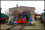 Eisenbahnmuseum Gramzow am 7.12.2024: Mit Kö 5049 bezeichnet stand diese Kleindiesellok vor dem kleinen Lokschuppen im Außenbereich.