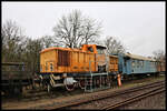 Eisenbahnmuseum Gramzow am 7.12.2024: In Aufarbeitung befindet sich derzeit diese V 60-31 ex VEB Erdöl Schwedt.