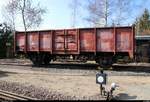 Blick einen offenen Güterwagen (ex DB 80 950 2 000-9), der im Eisenbahnmuseum Leipzig-Plagwitz während der 21. Leipziger Eisenbahntage steht. [24.3.2018 | 11:22 Uhr]