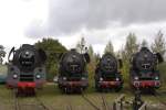 Eine Zusammenstellung von 4  Dampfrssern , prsentiert zum  Eisenbahnfest am 08.10.2011 im Bahnmuseum Bw Weimar.