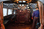 Blick in den Führerstand der 1940 bei Kraus-Maffai gebauten Dampflokomotive 03 0090-5.