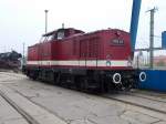 Universallok V100 143,am 03.Oktober 2014,im Schweriner Eisenbahnmuseum.