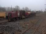 Ein kleiner Feldbahn-Gterzug im Rheinischem-Industriebahn-Museum,also im ehemaligem BW Kln-Nippes.7.2.10.