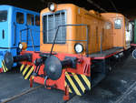 Die Diesellokomotive TGK2 E1  Kaluga  Anfang April 2018 im Sächsischen Eisenbahnmuseum Chemnitz-Hilbersdorf.